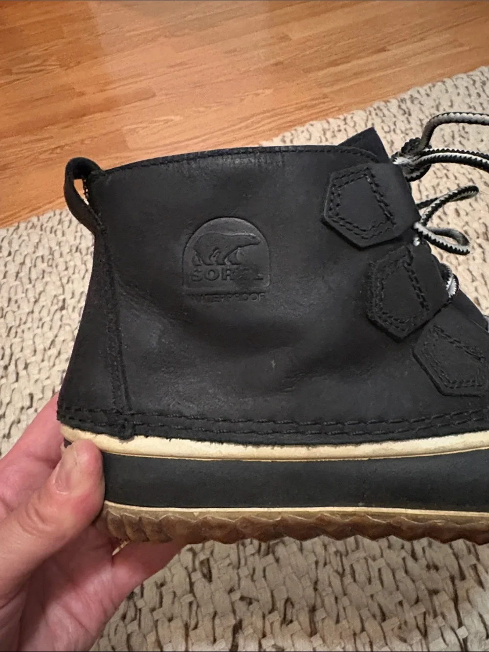 Sorel Black and Gum Lace-Up Women's Winter/Rain Boots